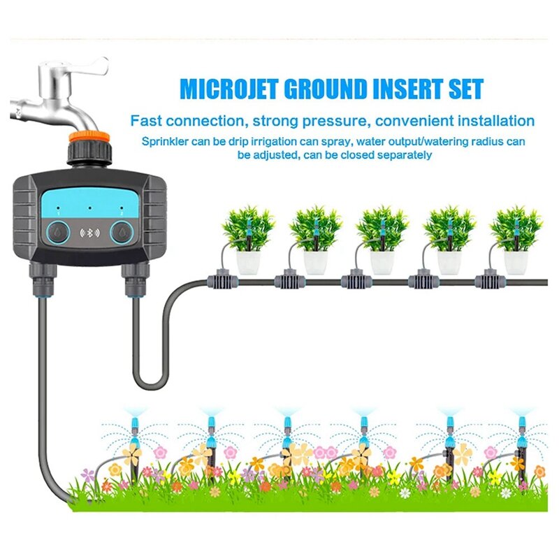 Timer per l'irrigazione del giardino intelligente Tuya Wifi sistema di irrigazione intelligente 2 Zone ritardo della pioggia Timer per l'irrigazione del giardino intelligente