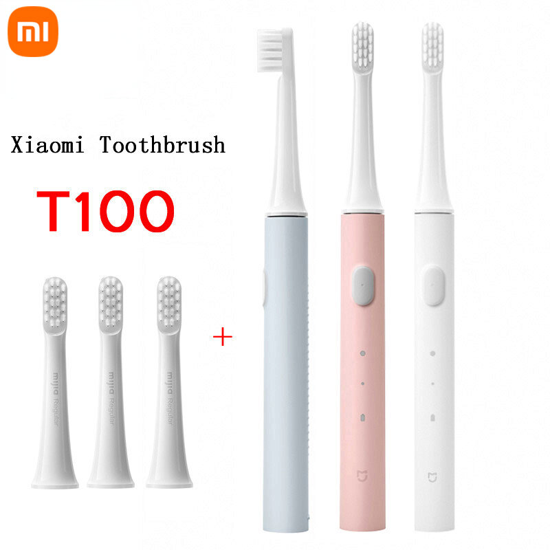 Xiaomi-cepillo de dientes eléctrico Mijia T100 para adulto, Dispositivo ultrasónico automático, recargable por USB, resistente al agua