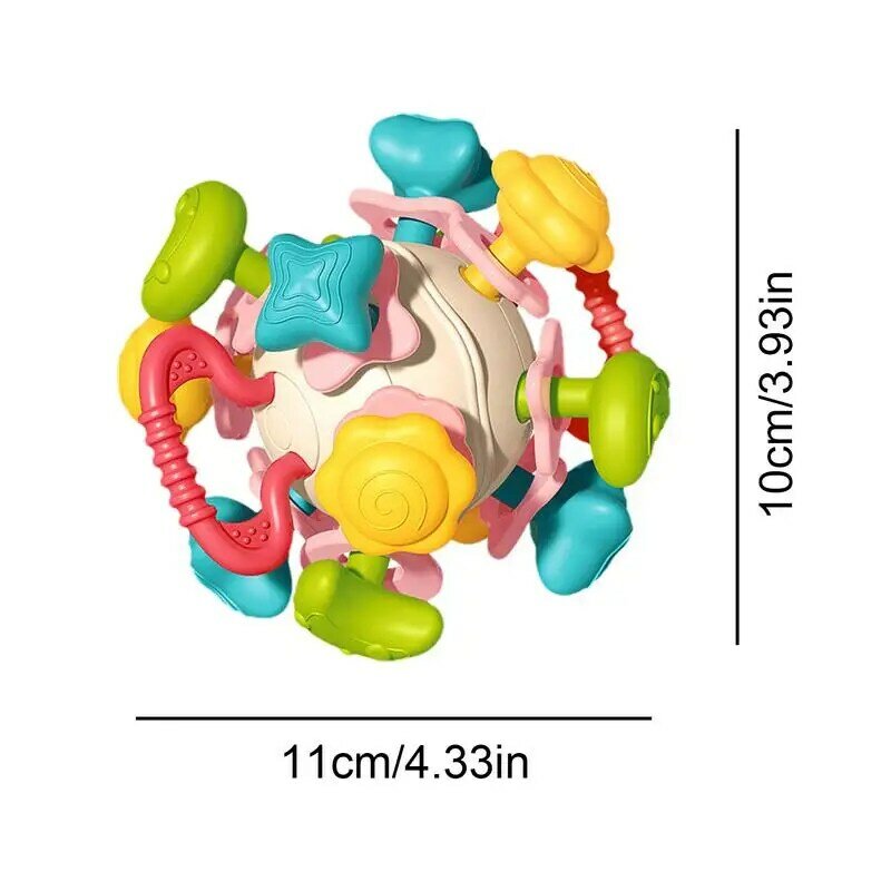 Babies Teething Toys Sensory Balls Chew Toys Teething Ball Rattle Teethers Toy For Babies 3-6 Months Soothe Babies Teething