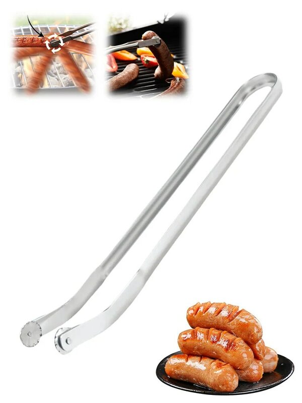 BBQ Sausage Turning Tongs,Hot Dogs Turning Tongs ,Quickly and Simply Grill Delicious Sausage