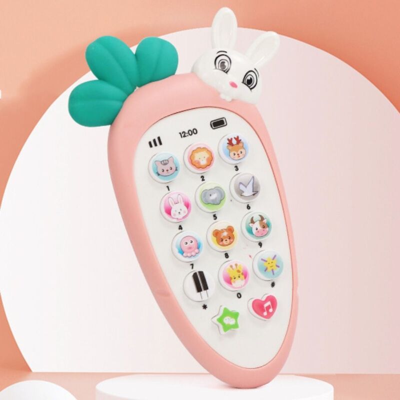 Telefone celular eletrônico para bebê, brinquedo de simulação, controle de voz, música, dormir, mordedor, seguro, brinquedos musicais