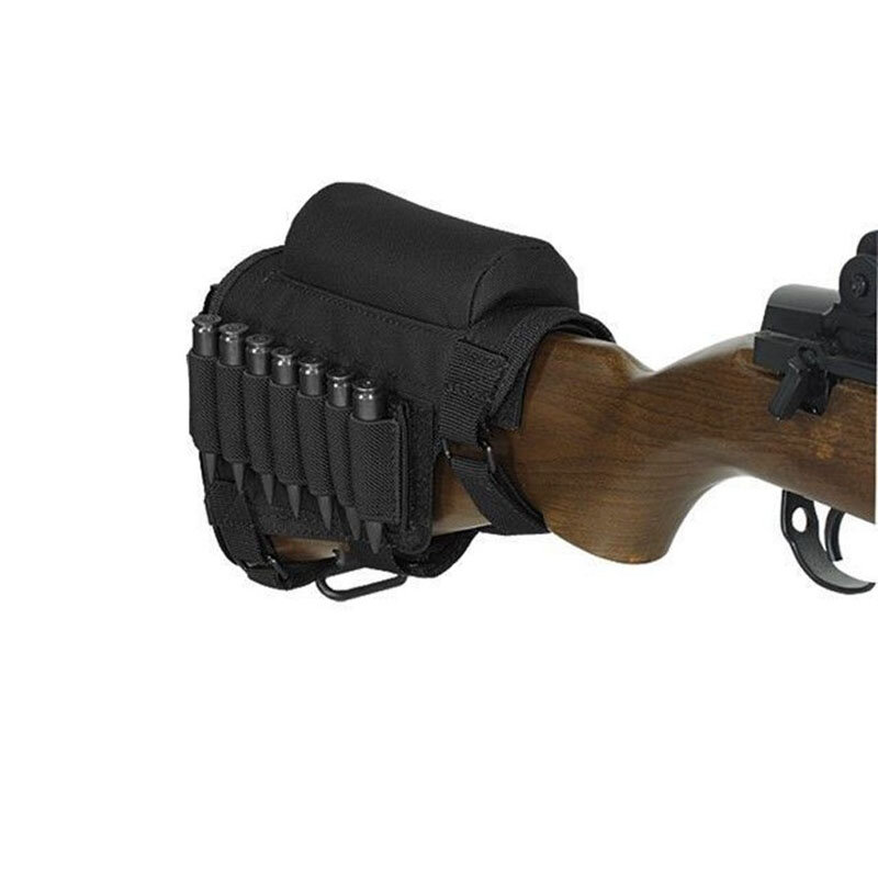 서바이벌 게임 전술 사냥 Buttstock 뺨 나머지 파우치 AR15 탄약 쉘 캐리어 케이스 홀더, 총 액세서리 가방