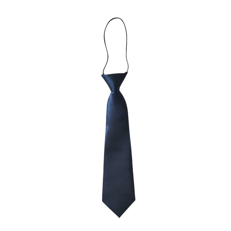Pre-tied Black Boy Satin Elastic Neck Tie Short Children's Cute Decoration For Kids's Match Suit Uniform Tie Casual Accessories