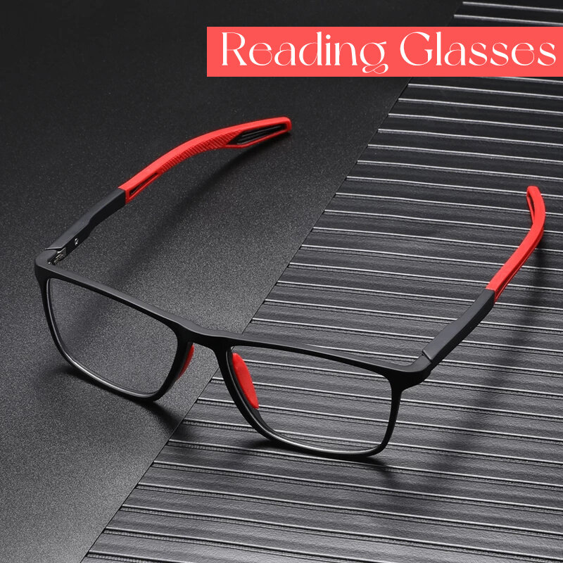 Lunettes de lecture anti-lumière bleue pour hommes et femmes, lunettes de sport ultralégères, lunettes de presbytie, lunettes optiques de vue de loin, dioptries à + 4.0, TR90