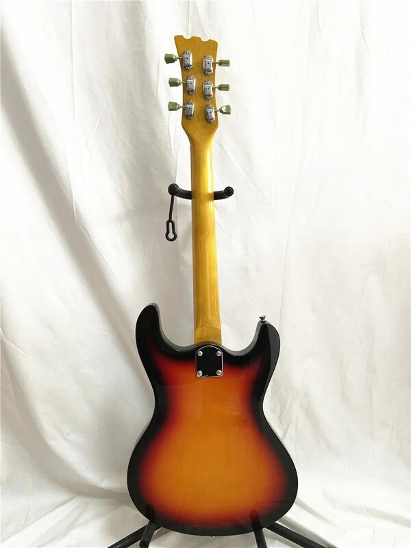 6-струнная электрическая гитара Sunset Jazz, Красная гитара, роза, деревянная фингерборд