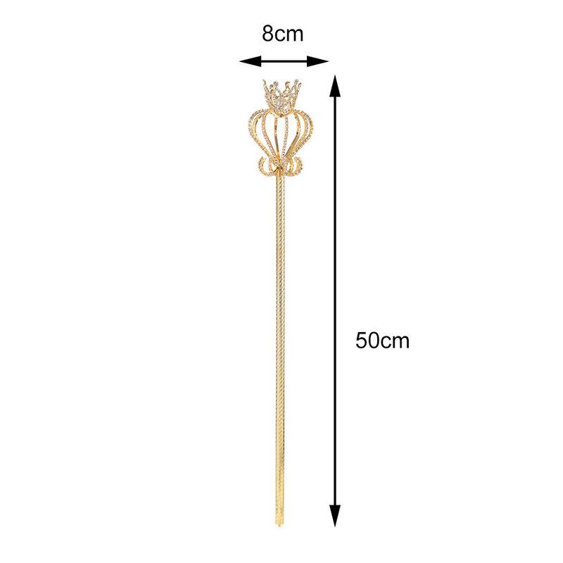 50cm 여왕 왕관 원활한 지팡이 신부 결혼식 왕관 여성 Grisl 여왕 왕관 파티 의상 소품, 공주 지팡이 보석