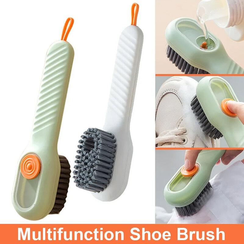 Spazzola per scarpe multifunzionale con aggiunta di liquido spazzola per la pulizia delle scarpe facile da riporre per scarpe da ginnastica spazzola per la pulizia multifunzionale