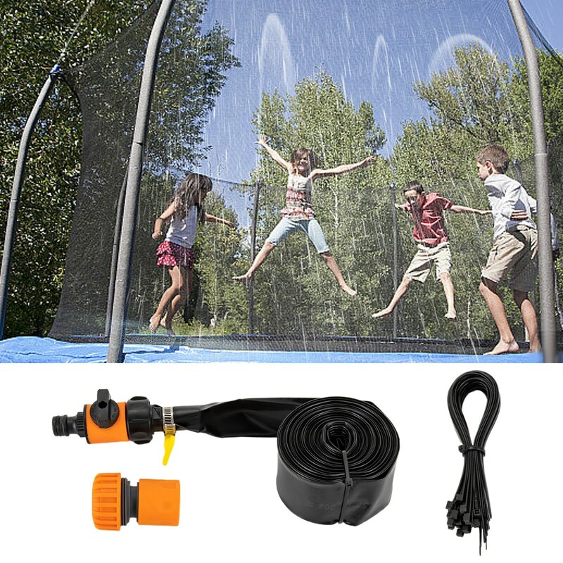 Alat penyiram trampolin luar ruangan, dengan mulut pipa dan kabel untuk anak-anak untuk pesta taman berenang kolam renang penyiram berkemah