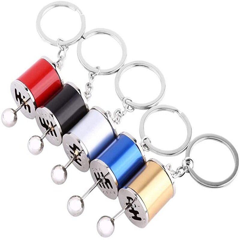 Creative Metal Car Shifter Keychain Six-Speed Gear Stick Knob Gearbox Model Antistress Stress Relieving Toys For Adults And Kid