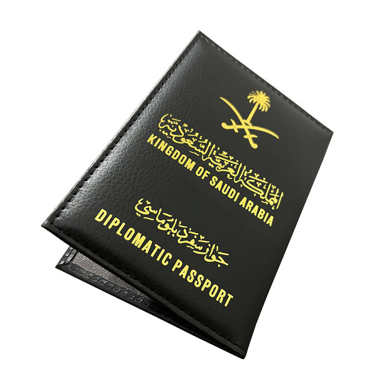 Funda de pasaporte de Arabia Saudita para hombre y mujer, protector de viaje de cuero Pu para pasaporte, estuche de moda, protección de pasaporte
