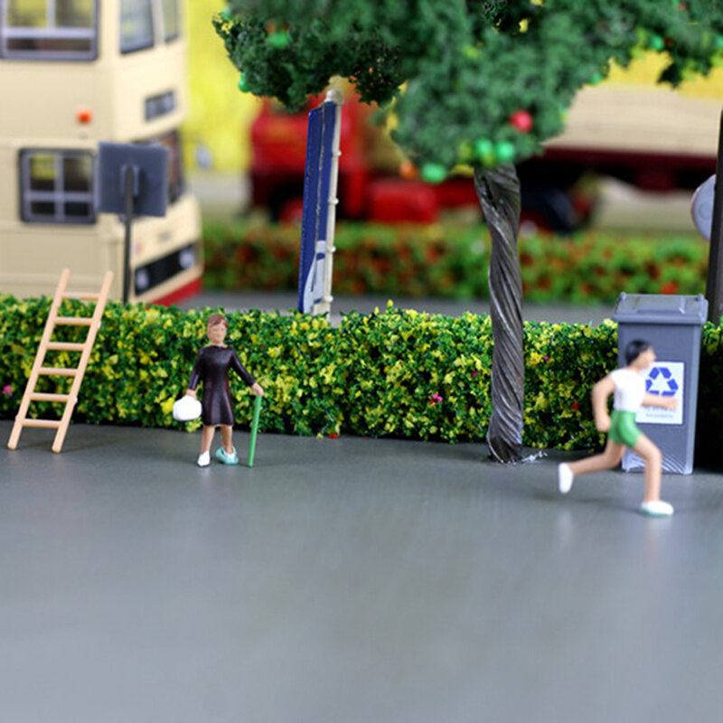 2PCS 관목 스트립 녹색 모래 테이블 미니어처 모델 시뮬레이션 DIY 재료 잔디 울타리 야외 실내 건물에 대 한