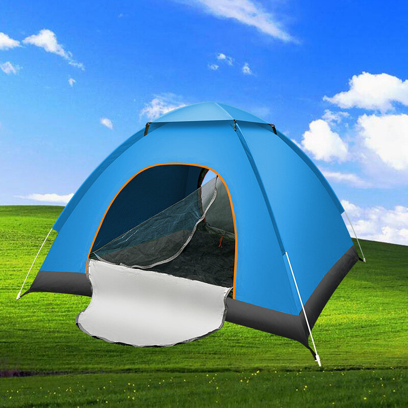Tenda luar ruangan berkemah otomatis, tenda berkemah pantai lempar tahan hujan darurat