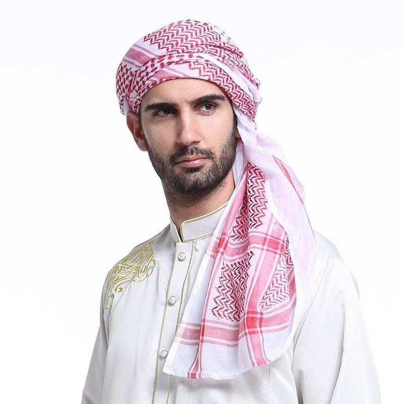 Islamic Foulard Print Scarf Men Arab Headwear Hijab Scarf Turban Arabic Headcover For Women Muslim Clothing Prayer Turbante