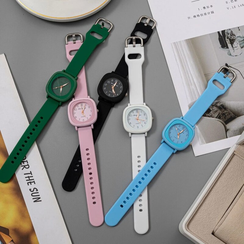 Koreański zegarek kwarcowy damski silikonowy pasek zegarek na rękę Часы Женские Наручные Montre Femme Reloj Para Mujer Годинник الساعات