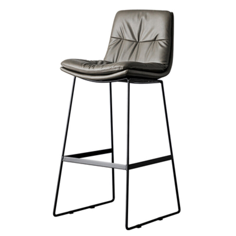 Cadeira de bar em couro estilo nórdico, banco alto em ferro, luxo, café e sala de estar, móveis de chaise, moderno e confortável