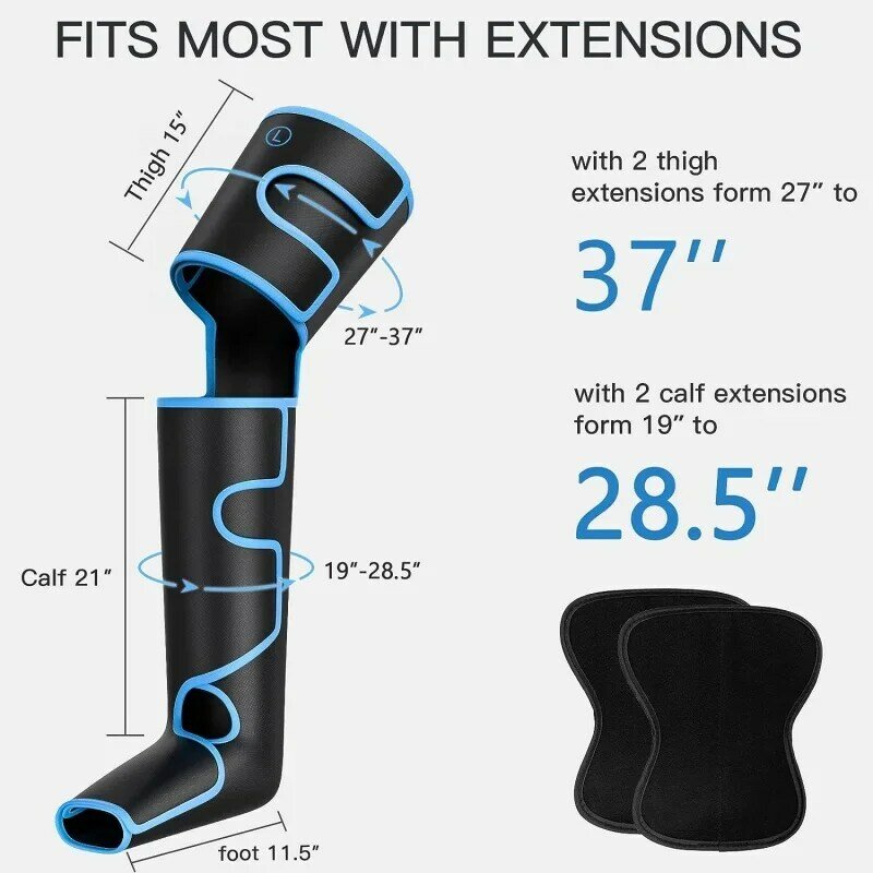 CINCOM Leg Massager with Heat and Compression, Full Leg Massager for Circulation and Pain Relief with 3 Heats 3 Modes 3 Intensit
