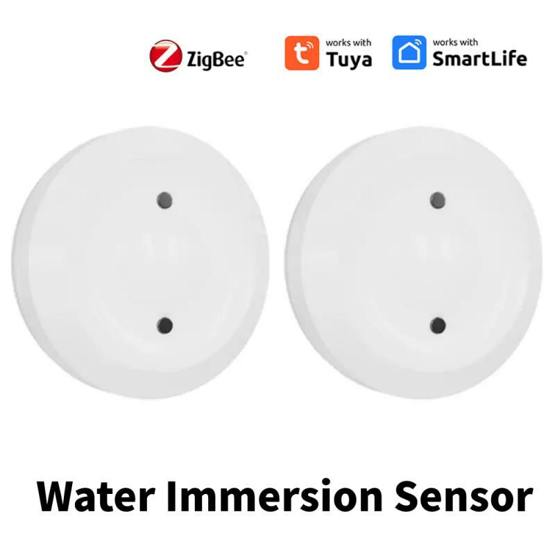Zigbee Tuya Water Immersion Sensor Smart Water Leakage Detector Water Linkage Alarm App Remote Monitoring Support Smart Life