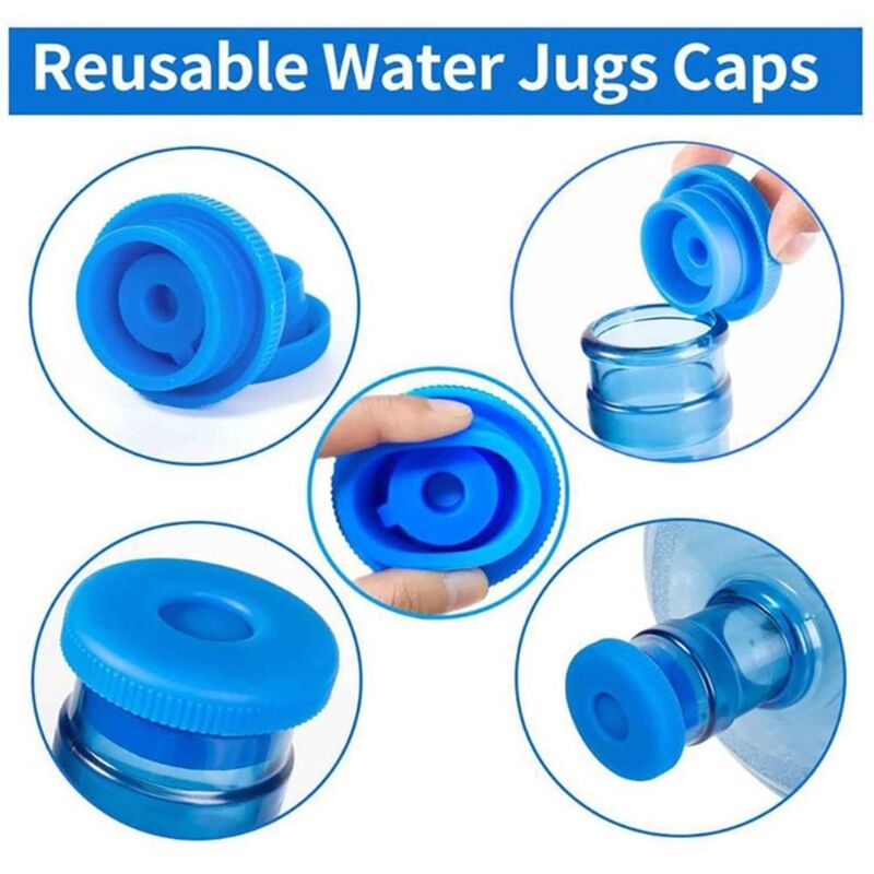 Water Bottle Replacement Lid 3 and 5 Gallon Water Jugs Lid Stopper Silicone Top Cover Drinking Bucket Anti Splash Accessories