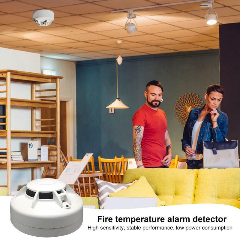 Alarma de incendios con batería para el hogar, alarma de temperatura con batería baja