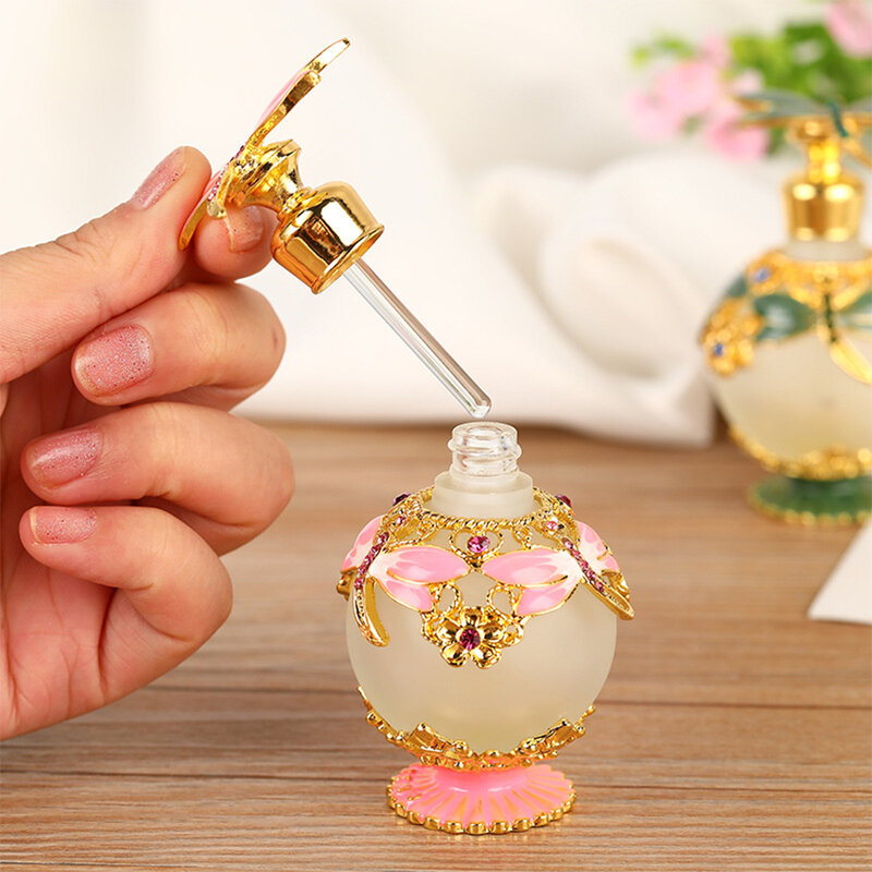 Beautiful Dragonfly Decorative Glass Perfume Bottle Eco-friendly Wide Application Easy To Clean orange