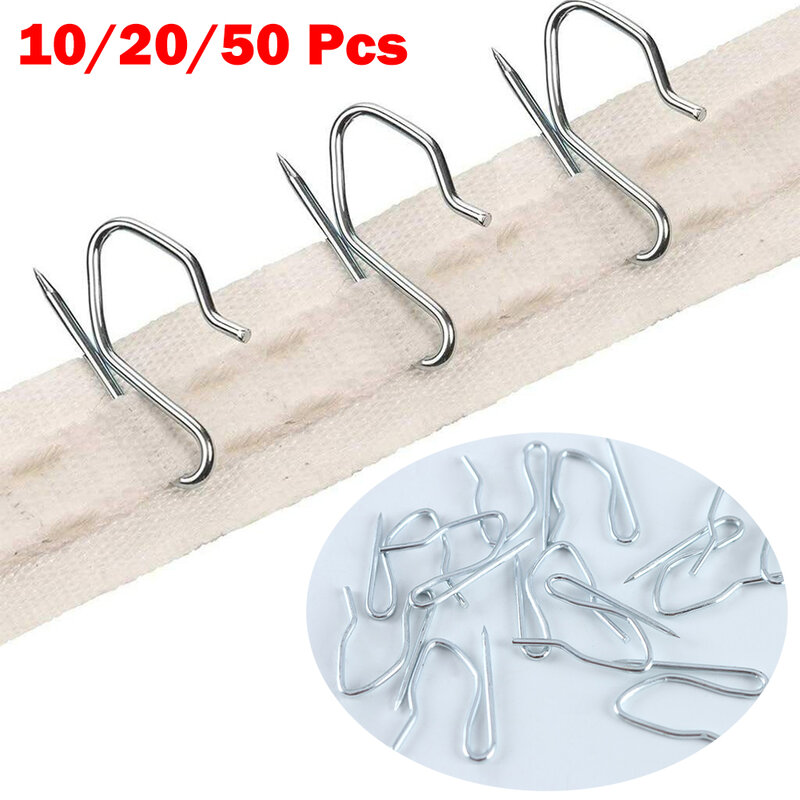 10/20/50 Pcs Hooks Urtain S Hook Metal Pin Curtain Home Window Curtain Shades Shutters Brackets Dressing Hardware Accessories