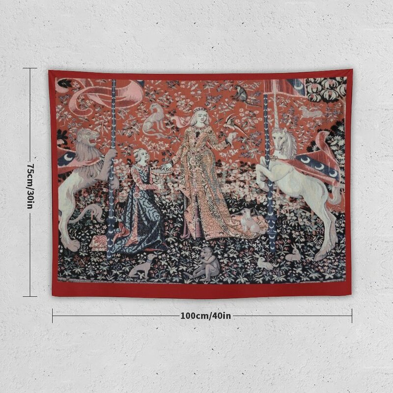 Lady & the Unicorn Tapestry Hanging Wall Tapestry Room Decor estetico