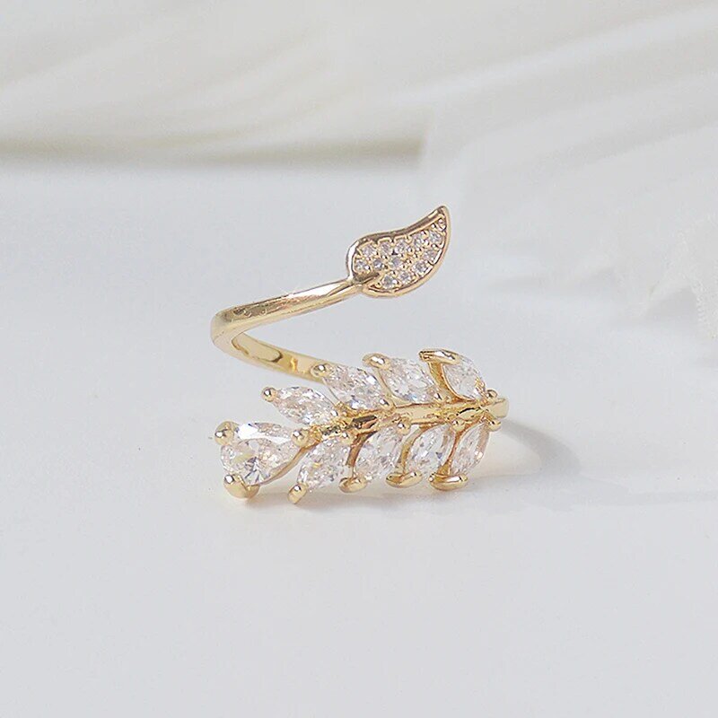 Anello in oro 14 carati con ciondolo completo CZ per donna regolabile design aperto AAA zircone delicato ciondolo gioielli quotidiani