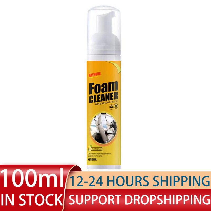 30/100ML Multi-Purpose Foam Cleaner หนังทำความสะอาด Automoive ภายในรถซักผ้าบำรุงรักษาพื้นผิวสเปรย์โฟมทำความสะอาด