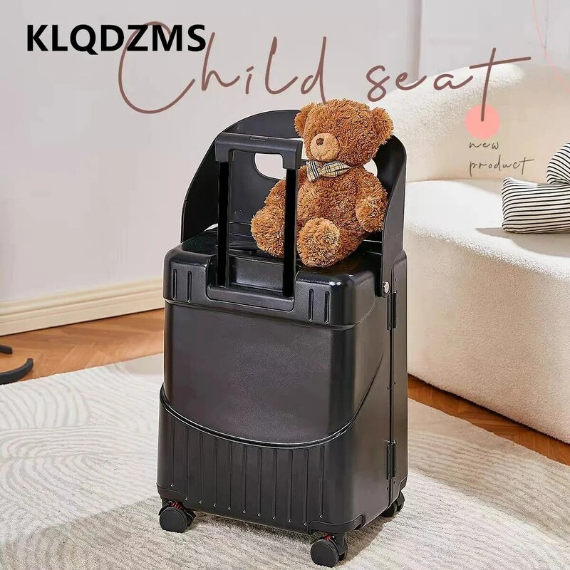 Klqdzms กระเป๋าเดินทางอเนกประสงค์สำหรับเด็ก, กระเป๋าขึ้นเครื่อง ABS + PC กล่องรหัสผ่านความจุขนาดใหญ่กระเป๋าเดินทาง20นิ้ว
