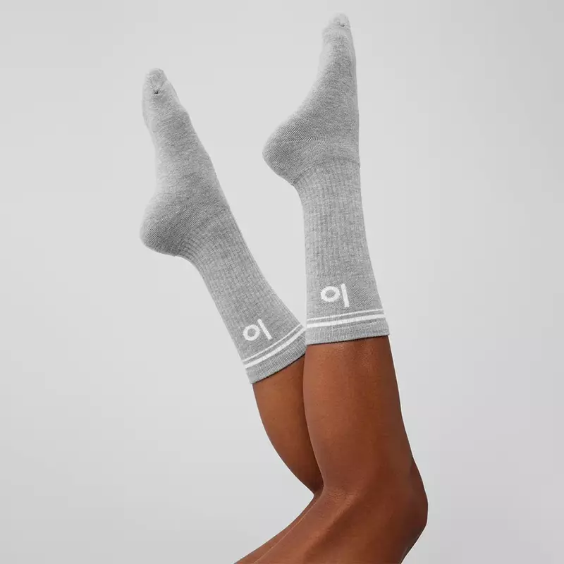 AL Yoga-calcetines largos de algodón para hombre y mujer, medias de pantorrilla a rayas, unisex