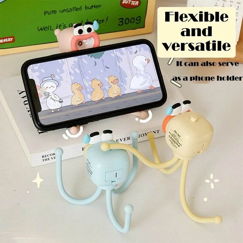 Mini LED Foldable Octopus Night Light para Estudantes, Cute Book Lamp, Cartoon Desk Decor, Presentes de aniversário para crianças
