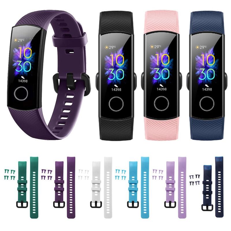 Correa de reloj para Honor Band 5 4, correa de silicona suave colorida, pulseras de repuesto para Huawei Honor Band 5 4, pulsera inteligente