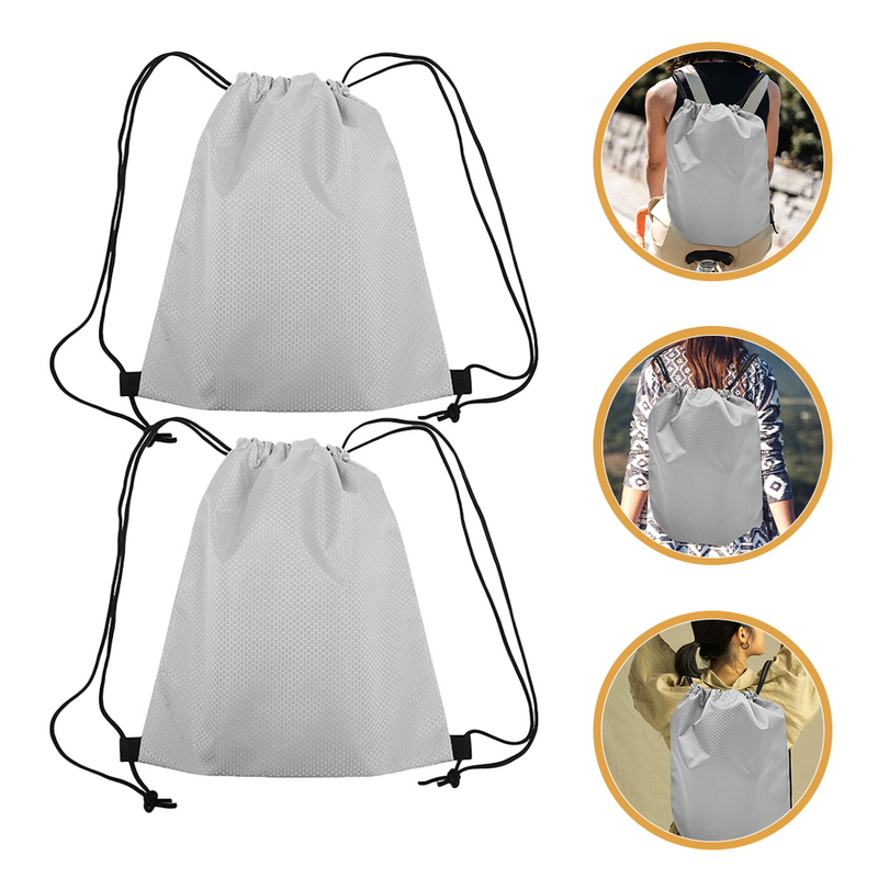 2pcs Drawstring Shoulder Bags Beach Drawstring Shoulder Bag Sports Storage Pouch Fitness Shoulder Bags