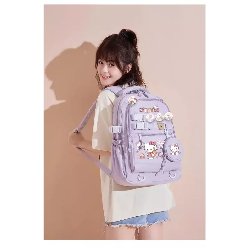 Sanrio กระเป๋านักเรียนลายการ์ตูน, ใหม่กระเป๋าสะพายไหล่น้ำหนักเบาจุของได้เยอะกระเป๋าเป้นักเรียนชายและหญิง