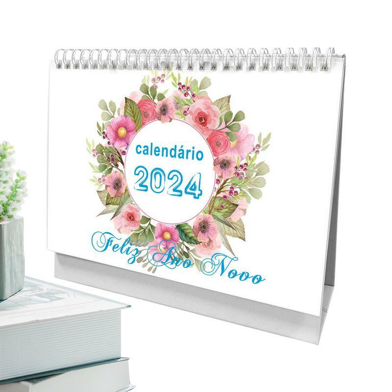 Table Landscape Calendar Portable Monthly Calendar Thick And Durable Desk Calendar 2024 Calendar For Car Home School