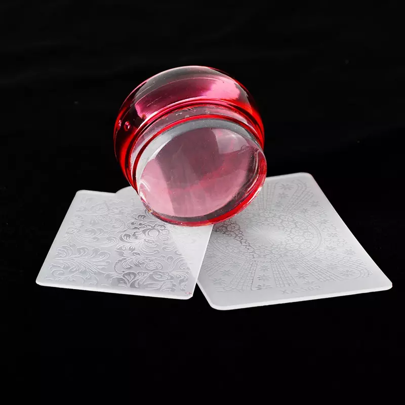 3 Móng Tay Nghệ Thuật Stamper Cạp Bộ Jelly Dẻo Silicone Nail Giả Dập Đĩa Ba Lan In Chuyển Bản Mẫu Thiết Kế Dụng Cụ JI621-1