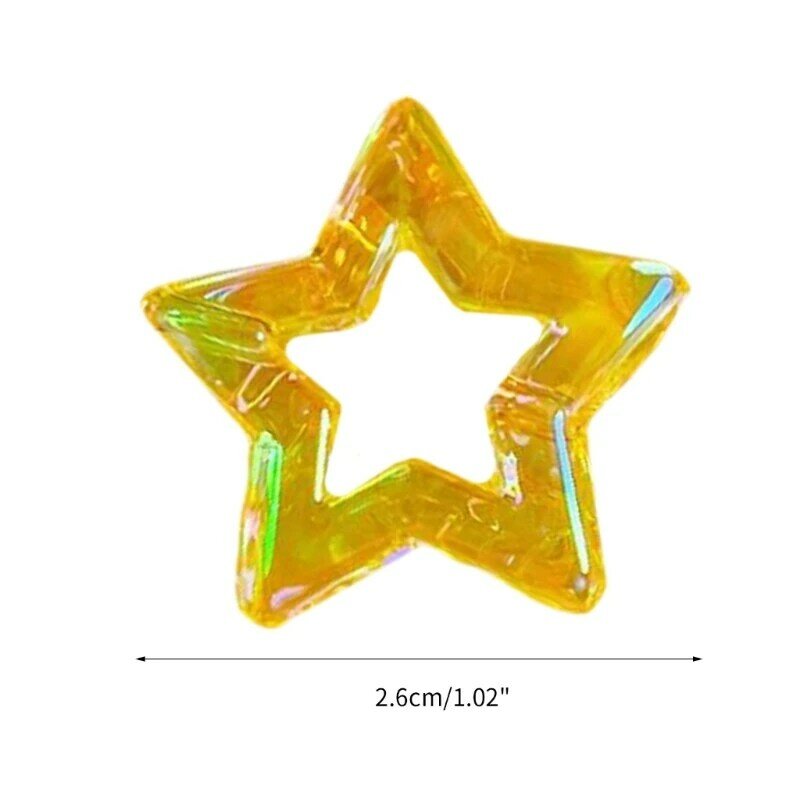 E0BF Ciondolo a forma stella cava con ciondolo a forma stella cava in acrilico. Accessori per creazione gioielli.