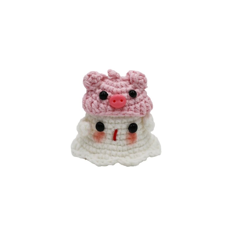 Kreatif merajut hantu liontin gantungan kunci Halloween dekorasi rumah lucu buatan tangan Crochet boneka hantu ornamen hadiah Natal