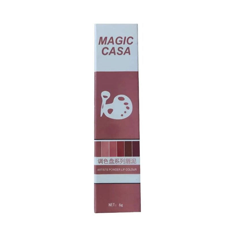 Matte Lip Glaze batom, brilho labial duradouro, hidratante, batom veludo impermeável, ferramenta de maquiagem natural para meninas, 6 cores