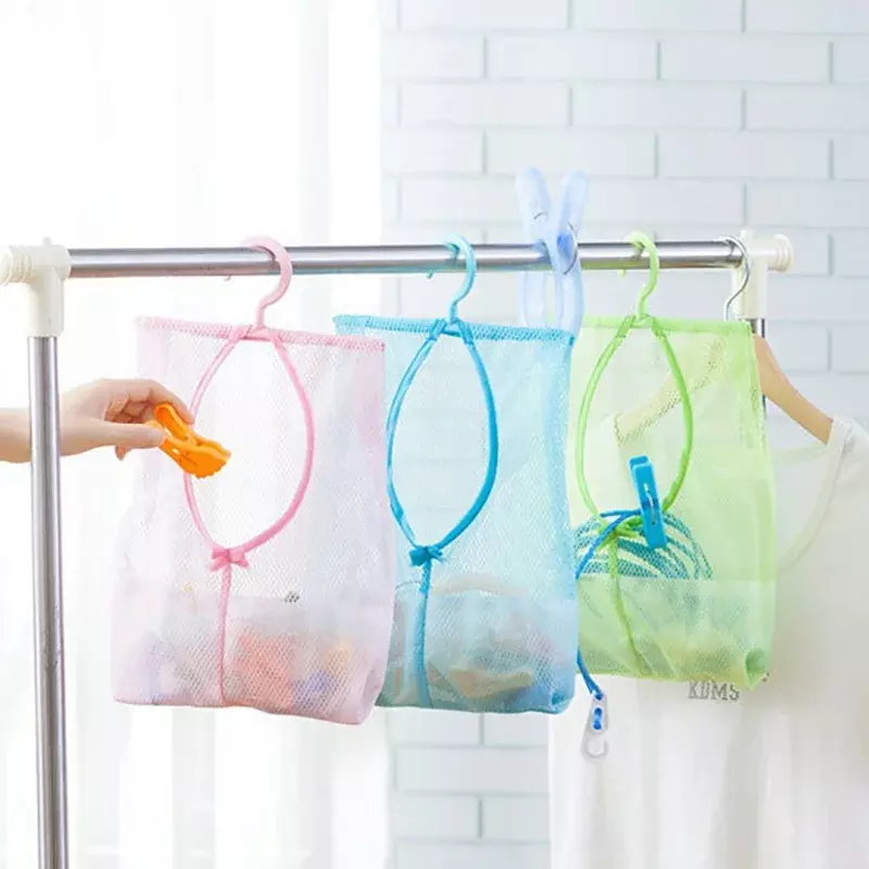 Bolsa de malla colgante multifuncional para baño de bebé, bolsas de malla ecológica para juguetes, cestas de baño para niños