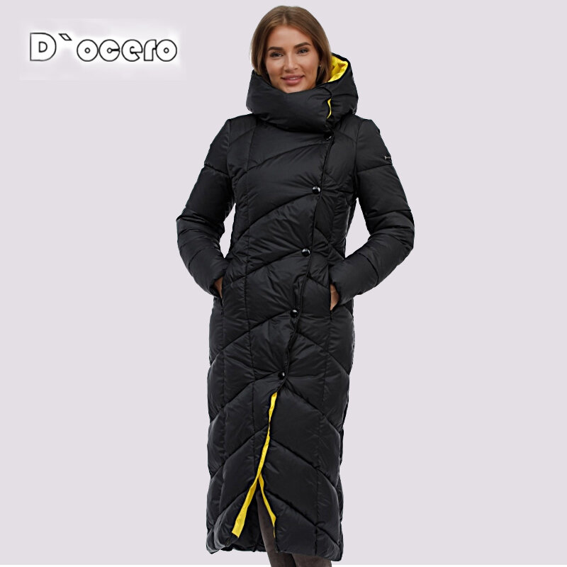 Ceprask nova jaqueta feminina para baixo inverno parkas com capuz feminino acolchoado casaco longo grande tamanho outwear algodão quente roupas clássicas