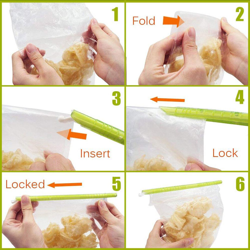 Tas klip makanan ringan tas Sealing klip Sealing Stick penyegel pengawet makanan dapat digunakan kembali penyimpanan dapur Organizer