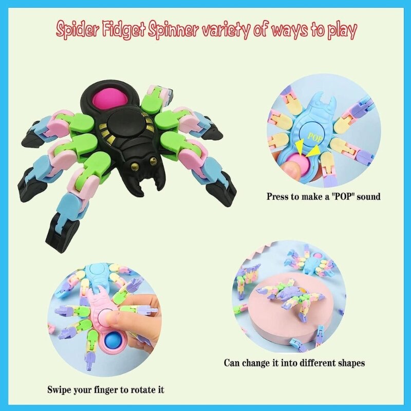 Juguete colorido Fidgets para niños, Spinner liberación presión, juguete antiestrés, juguete para dedos para autismos