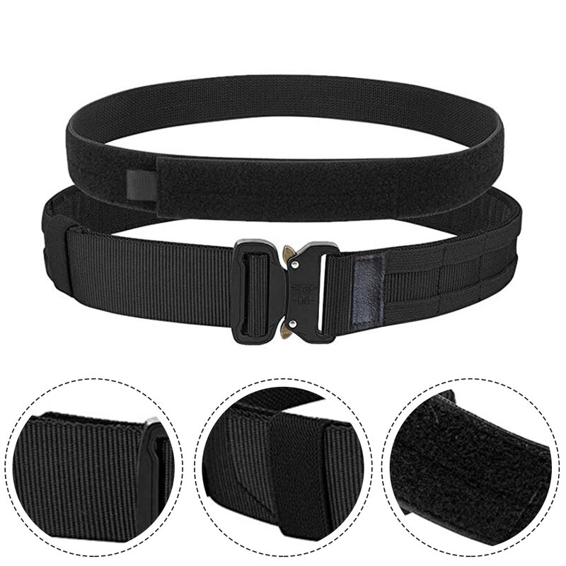 Tactical Double Belt Adjustable For-Velcro Inner And Outer Waist Belts Outdoor Military Hunting Double Layer Training Belt