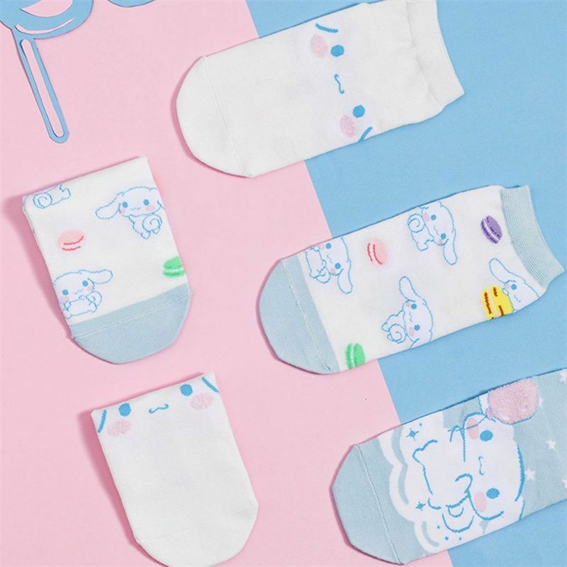Kuromi Sanrio Kawaii  Socks Cinnamoroll My Melody Anime Cute Student Summer Thin Comfortable Movement Socks Toys For Girls