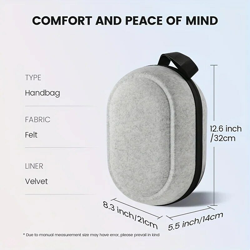 Leve Maleta Compatível com Vision Pro e Acessórios, Hard Travel Bag, Proteção Portátil