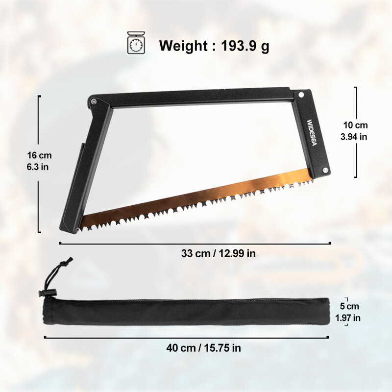 Widesea Folding Saw Camping Portable 32cm Manganese Hacksaw Blade With Storage Foldable Logging Outdoor Tools For Wood Branches