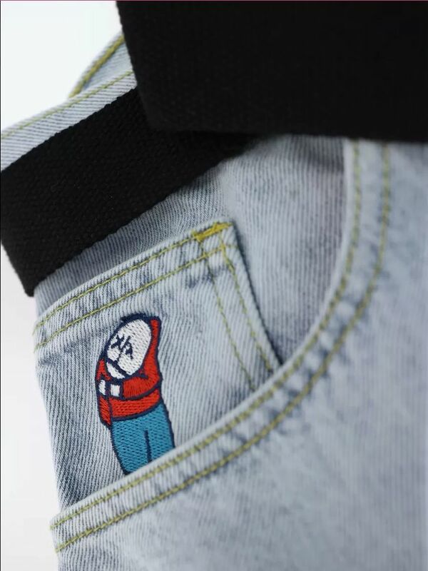 Hip Hop Retro Polar Big Boy Baggy Jeans Y2K Skateboard Pants Harajuku Streetwear Embroidery Men Women Gothic Wide Trouser