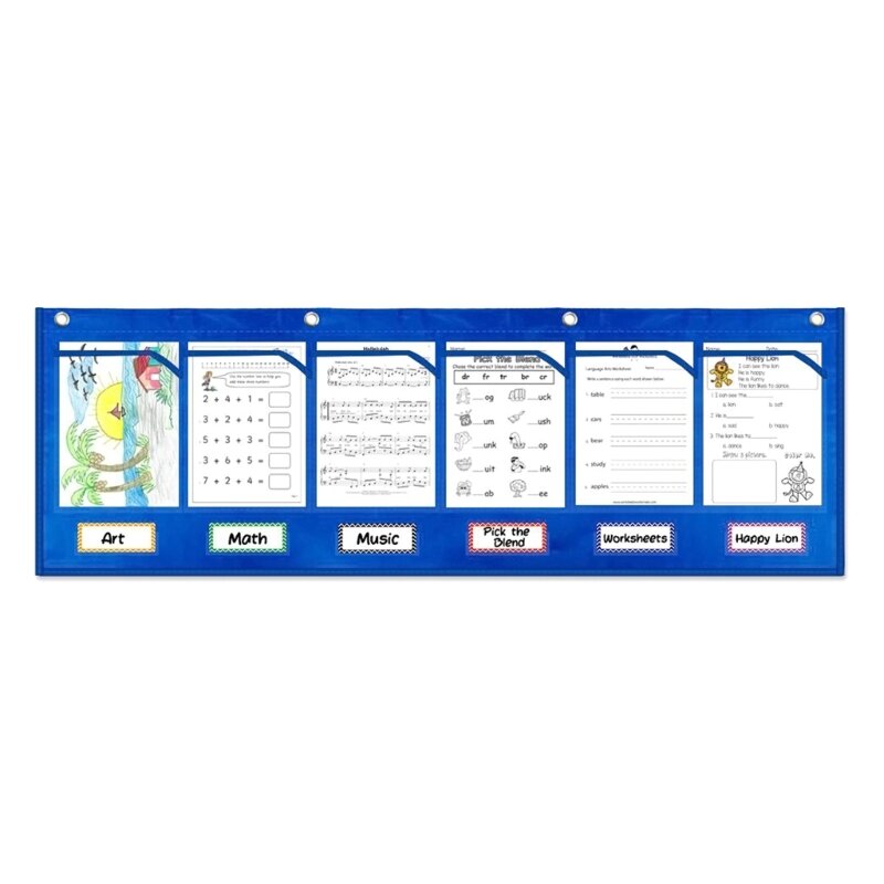 File Chart Pocket Wall Storage Pocket Chart สำหรับการบ้านของนักเรียน