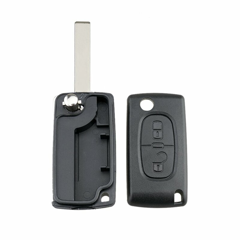พลิกกุญแจรถยนต์แบบพับได้ Shell สำหรับ Peugeot 206 407 307 607สำหรับ Citroen C2 C3 C4 C5 C6 Berlingo Key Case 2/3ปุ่ม